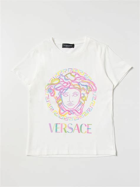 young versace t shirt white girl|Girls' Versace .